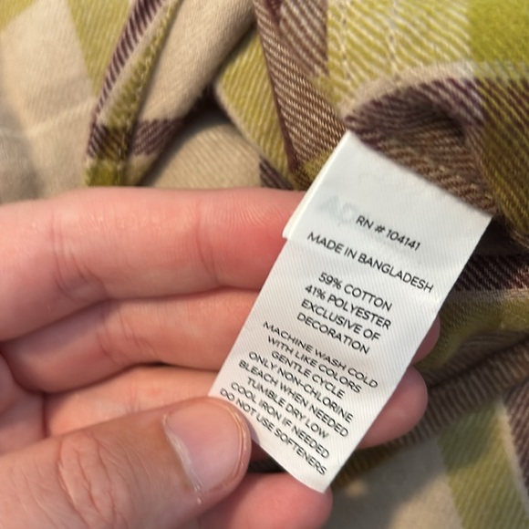 Alpine Design NWT men’s tan plaid long sleeve button down flannel shirt - Picture 9 of 9